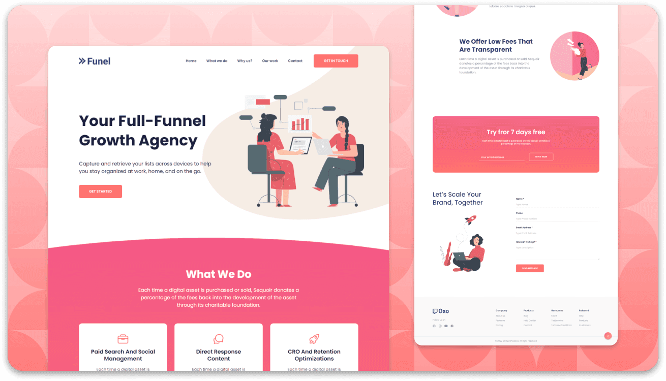Funel - Agency landing page